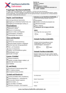 Erste Seite: Fragebogen – Nachbarschaftshilfe Ostholstein
