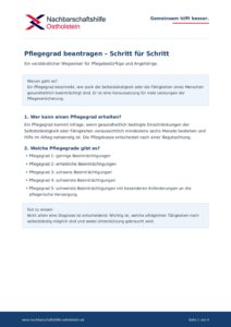 Erste Seite: Pflegegrad beantragen – Schritt für Schritt