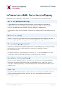 Erste Seite: Patientenverfügung – einfach erklärt